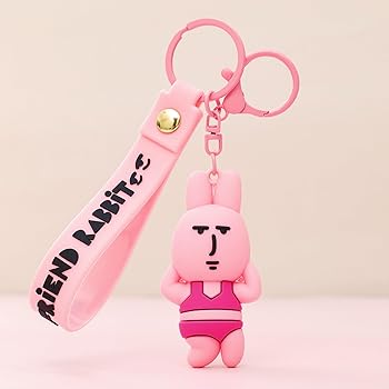 ウサギキャラクター キーホルダー ピンク うさぎキャラクター キーホルダー - メルカリ